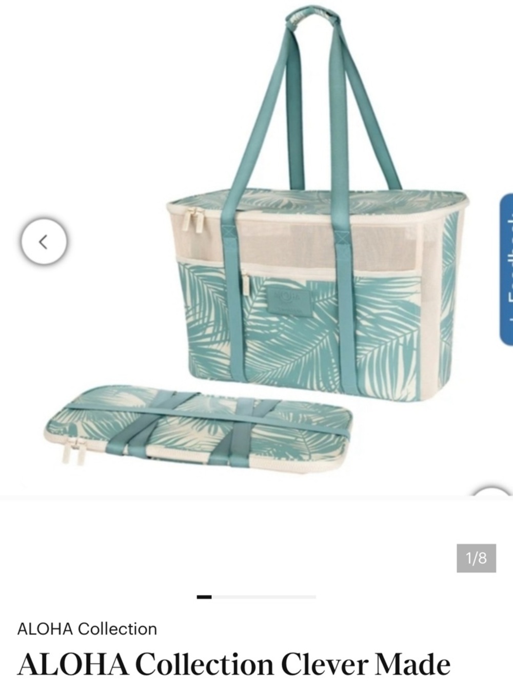 ALOHA Collection Teal Palm Mesh-Panel Tote